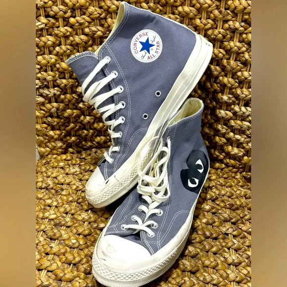 Comme des Garcons Play x Converse Chuck 70 High Top Sneakers Size 11 Grey - Picture 1 of 8
